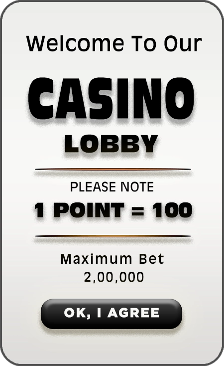 Welcome to our casino lobby — 1 point = 100, maximum bet 2,00,000